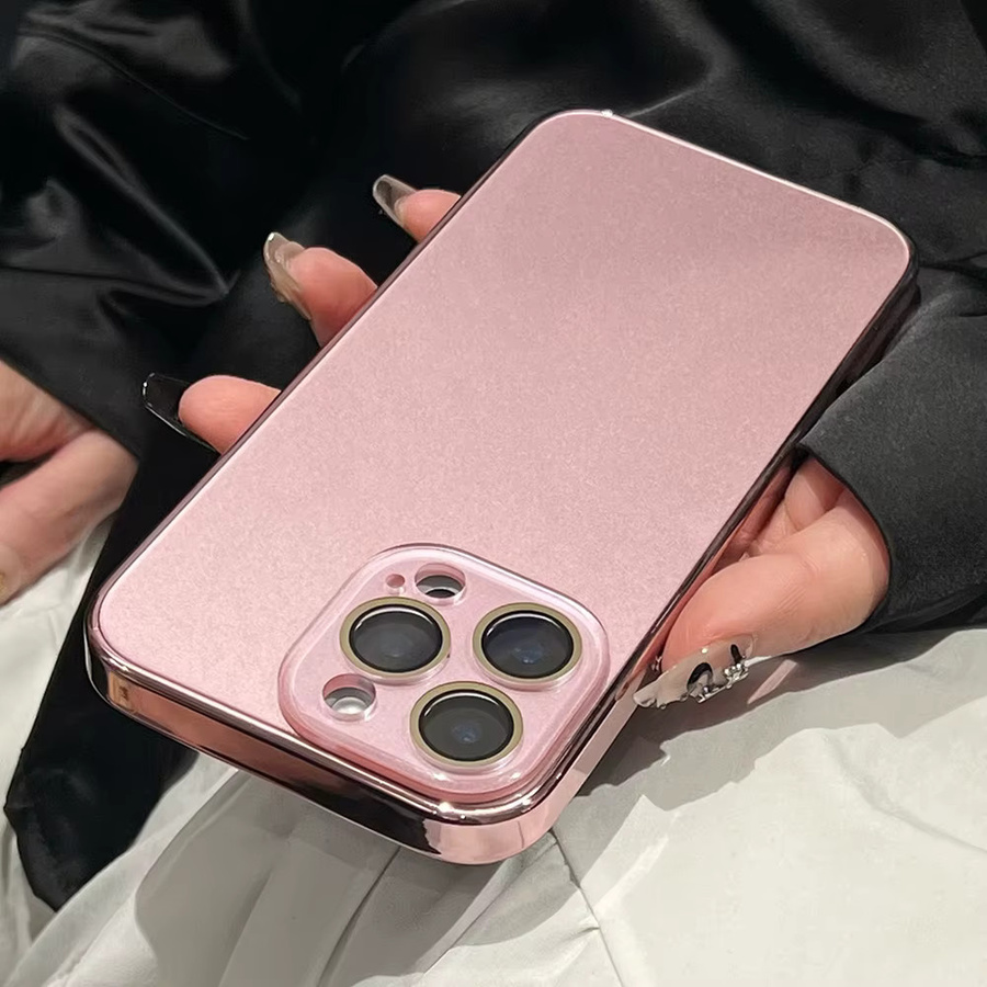 Xeber Glas-Handyhülle für iPhone in Pink mit Kameraschutz und stoßfestem Gehäuse - Bild 2