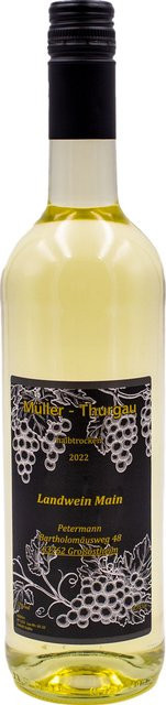 Petermann Müller-Thurgau Weißwein, Franken, 2022, halbtrocken, 0,75 l - Bild 1
