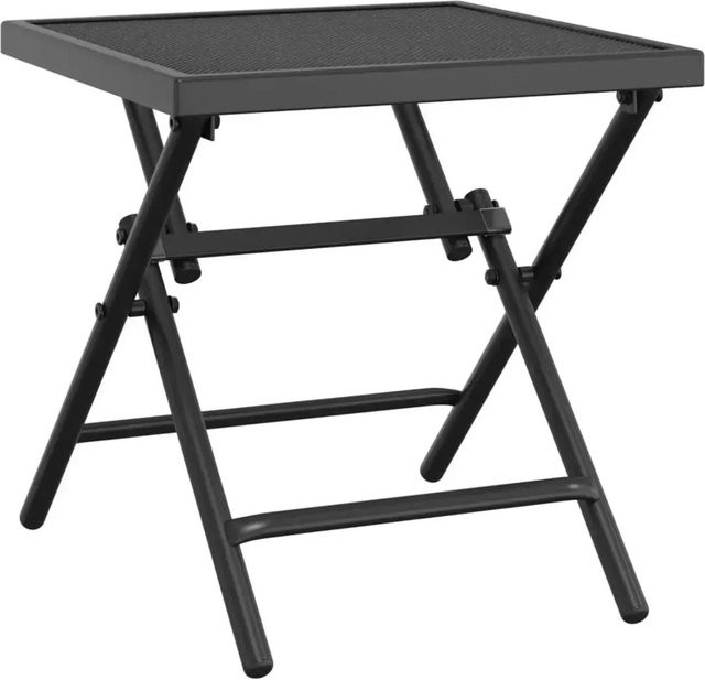 vidaXL Klappbarer Gartentisch in Anthrazit aus Stahl mit Mesh-Design, B/T/H: 38 x 38 x 38 cm - Bild 1