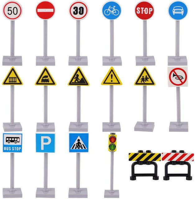 MOC Straße Verkehrs Bausteine, 18-teiliges Set, ab 3 Jahren - Bild 1