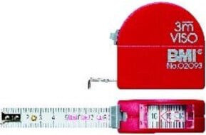 BMI Taschenbandmaß mit Sichtfenster und Zirkel, Rot, Länge: 3 m, Breite: 16 mm - Bild 1