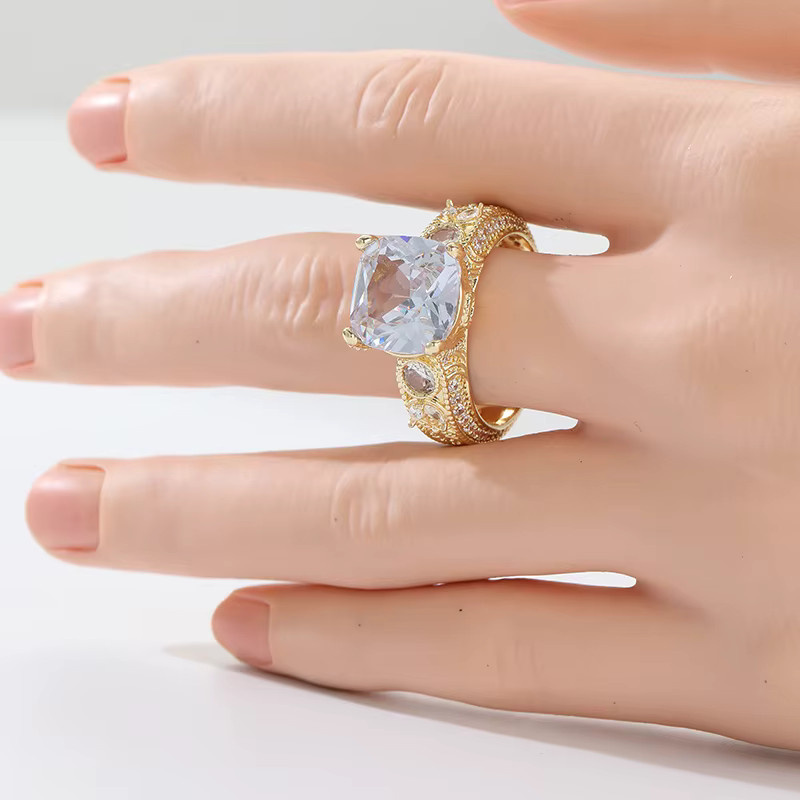 Ring, Synthetischer Zirkonia, Gold, Damen - Bild 1