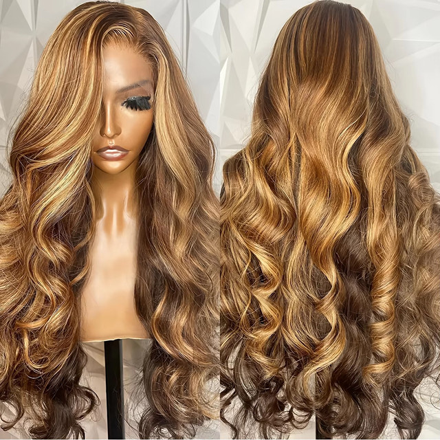 Fuduete Echthaar Perücke, Body Wave, Ombre, 46 Zoll, Damen - Bild 1