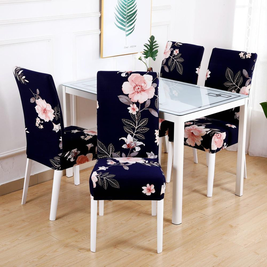 Dehnbarer Spandex-Stuhlbezug mit Blumendruck in Multicolor für dein Esszimmer - Bild 2