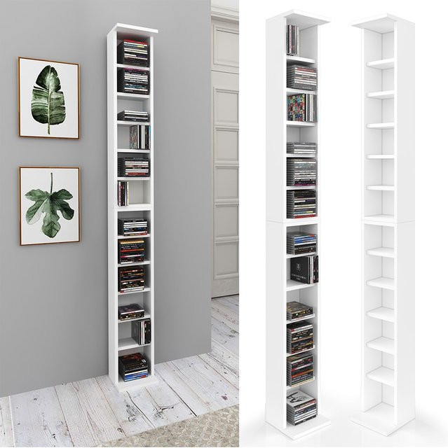 VICCO Wandregal als CD- DVD- und Bücherregal in Weiß für Büro und Wohnzimmer - Bild 1