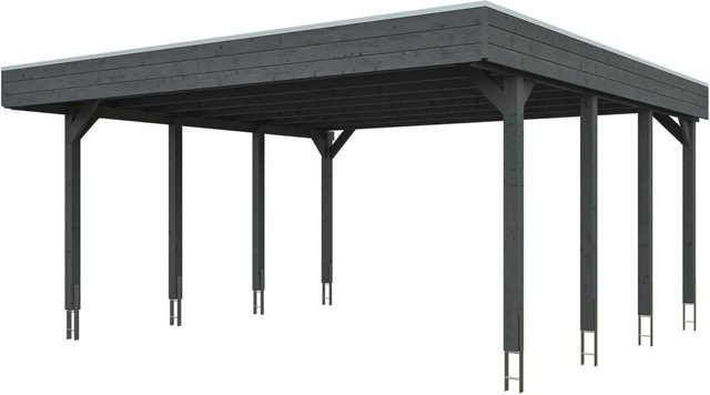 SKANHOLZ Carport Friesland aus Fichte mit Stahl-Dachplatten in Schiefergrau/Anthrazit B: 546 cm, T: 555 cm - Bild 4