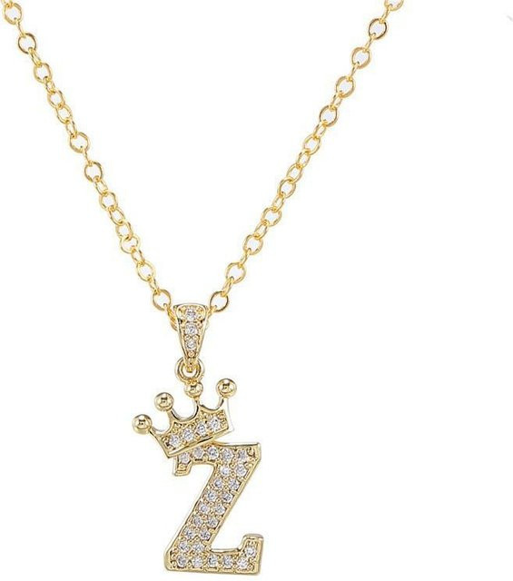 YULIN Halskette, Initialen Buchstaben, Zirkonia, Edelstahl, Silber, Unisex - Bild 1