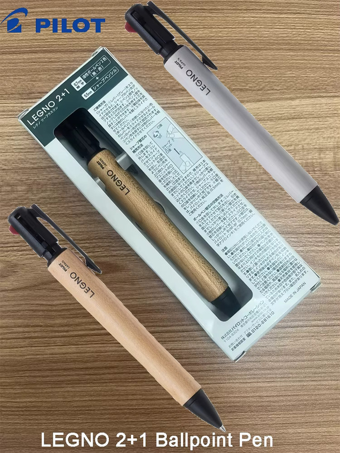 Pilot LEGNO 2+1 Multifunktionsstift mit Kugelschreiber und Druckbleistift in Schwarz und Rot - Bild 6