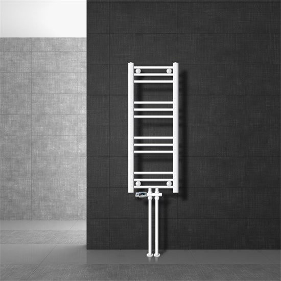 LuxeBath Badheizkörper aus Stahl Emaille in Weiß mit Mittelanschluss und Wandmontage, B/H: 30 x 80 cm - Bild 1