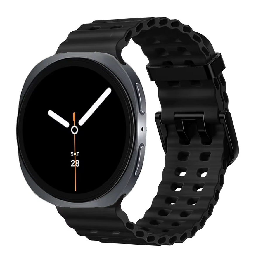 Uhrenarmband Silikon, Schwarz, Marine-Armband für Samsung Galaxy Watch 8 Classic - Bild 2