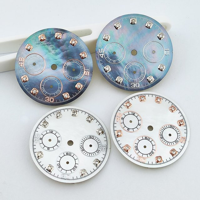 OUMASHI Zifferblatt, Panda-Zifferblatt, Quarzwerk, 29,5 mm, Zirkonia - Bild 1