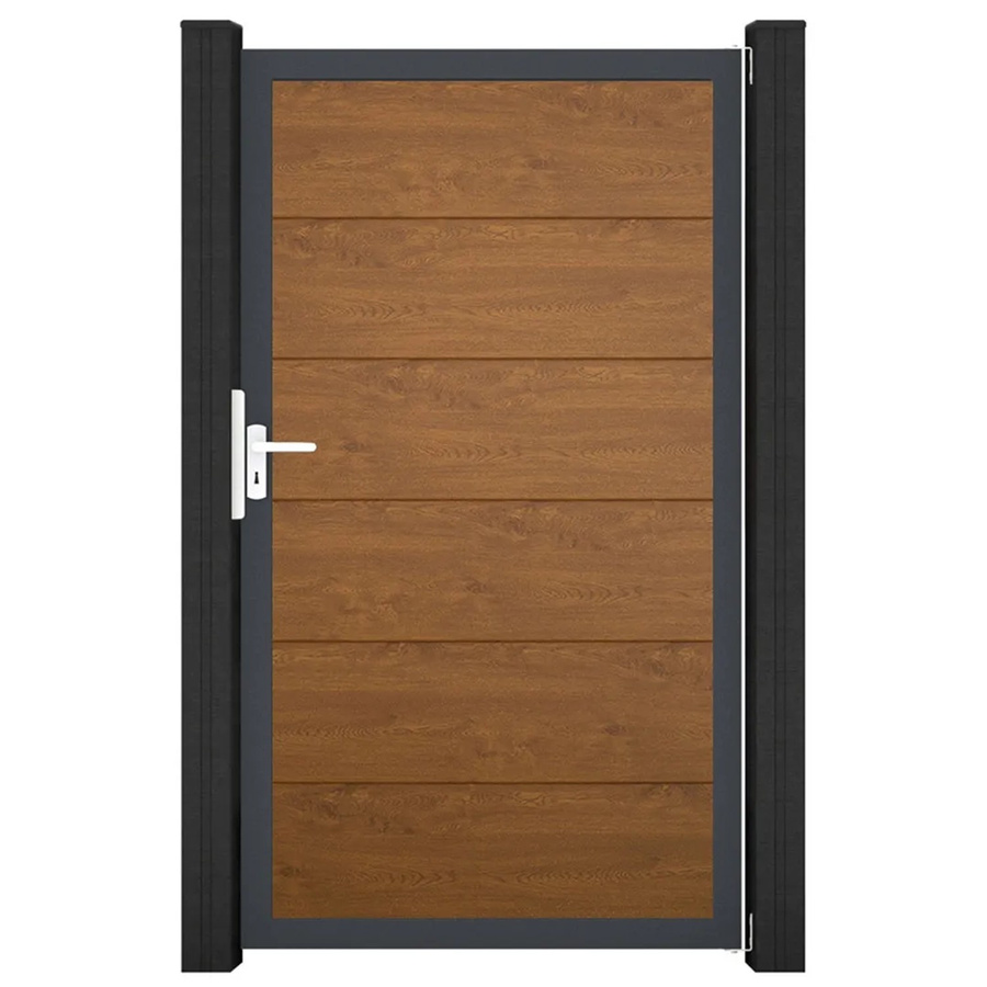 GroJa Steckzaun Tor BasicLine Universal-DIN in Golden Oak - Bild 2