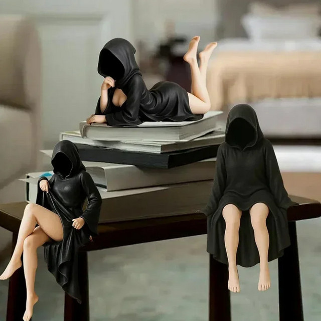 hot3D Mysterious Halloween Statue, Gothic Black-roben Königin Figur, Skulptur - Bild 1