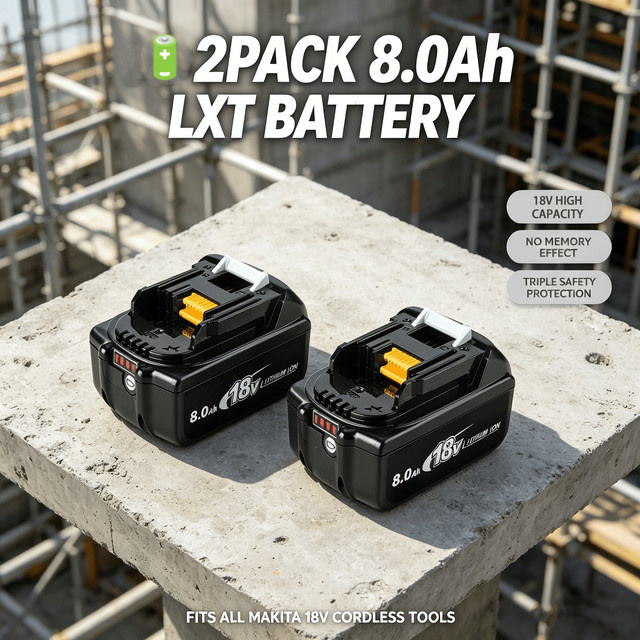 2er-Pack Makita 18V LXT Li-Ionen-Akkus mit 8000mAh in Schwarz - Bild 1
