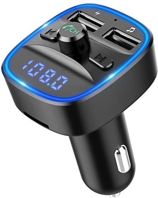 Bovon Bluetooth FM Transmitter MP3 Adapter für das Radio, Schwarz - Bild 1