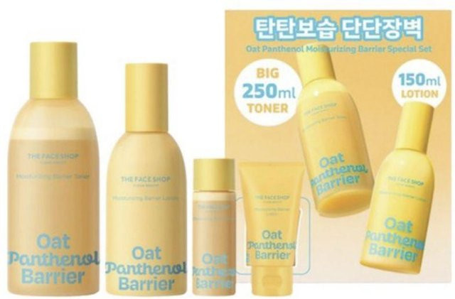 THE FACE SHOP Hafer Panthenol Hautpflege-Set, 4-teilig, für trockene und empfindliche Haut - Bild 1