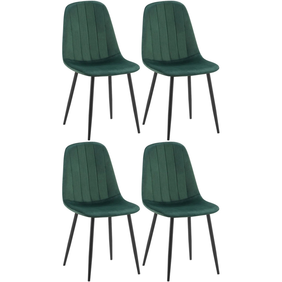 4er Set Esszimmerstühle DELUKE FOLIS aus Samt in Grün, B/T/H: 45 x 54 x 88 cm - Bild 2