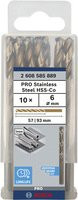 Bosch HSS-Co Metall-Spiralbohrer aus Edelstahl in Silber, Durchmesser: 6 mm, Länge: 57 mm, Gesamtlänge: 93 mm - Bild 1