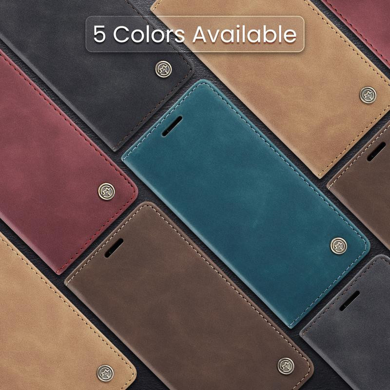 CaseMe Magnetische Retro-Leder-Flip-Wallet-Ständer-Abdeckung für Xiaomi 15T Pro mit Kartensteckplatz in Schwarz, Grün oder Braun - Bild 4