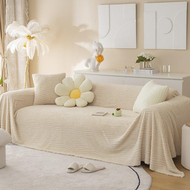 Super Six Sofabezug und Picknickdecke in Beige, Nordischer Stil, verdickt, B/B: 180 x 150 cm - Bild 1