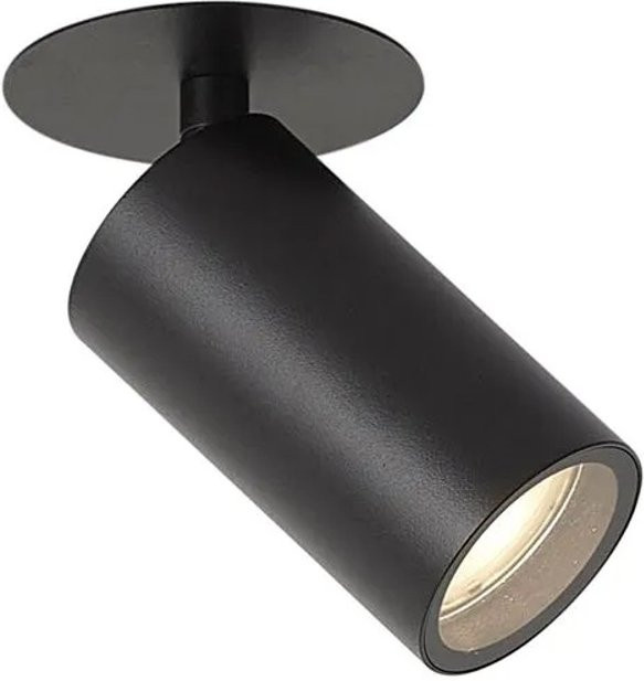 QAZQA Moderner LED Einbaustrahler Chels in Schwarz, GU10, IP44, verstellbar und dimmbar, Metall, Durchmesser: 50 mm - Bild 1