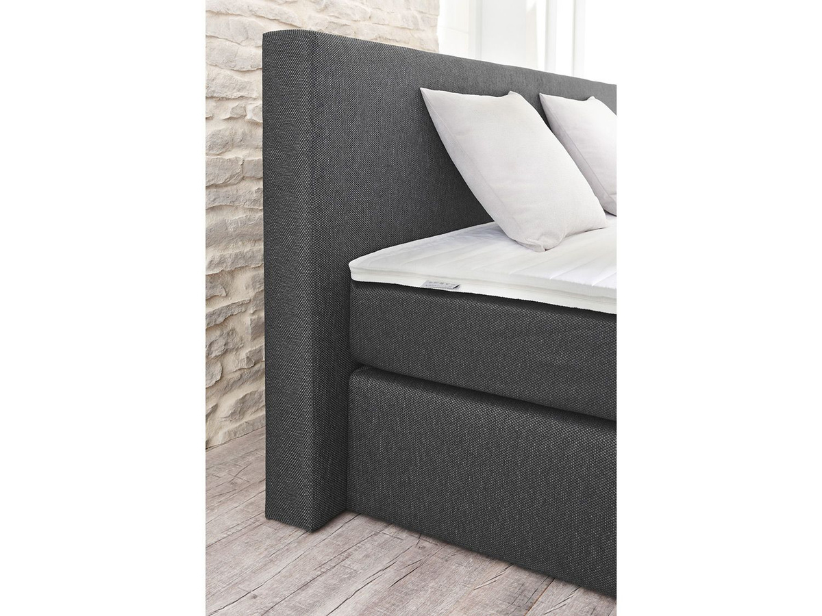 SUN GARDEN Boxspringbett DARWIN in Grau mit Bonell-Federkernmatratze und Topper, B/T/H: 140 x 200 x 85 cm - Bild 2