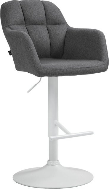 DELUKE Barhocker TUBEL Stoff Dunkelgrau, höhenverstellbarer Barstuhl mit Lehne und 360 Grad Drehbarkeit, B/T/H: 57 x 59 x 97 cm - Bild 1