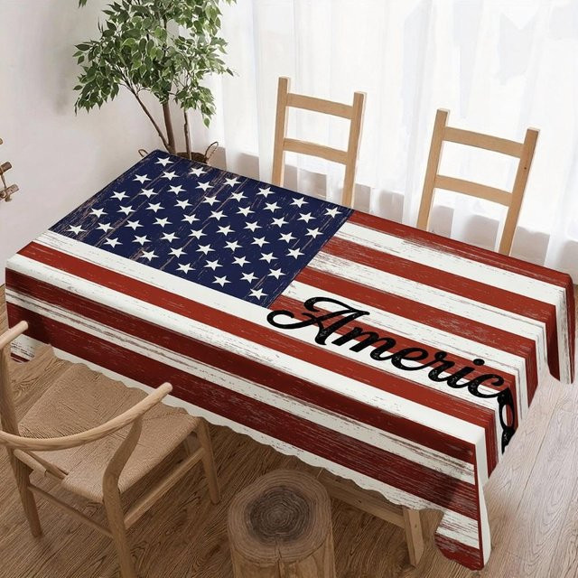 Wasserdichte rechteckige Tischdecke mit amerikanischer Flagge von Beau Maison, Mehrfarbig, B/T/H: 140 x 280 cm - Bild 1