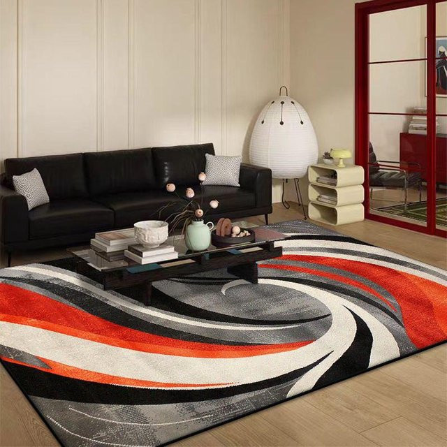 Karpetti Teppich mit abstraktem Geometrie-Design in Rot und Multicolour, rutschfest und waschbar, B/T: 200 x 250 cm - Bild 1