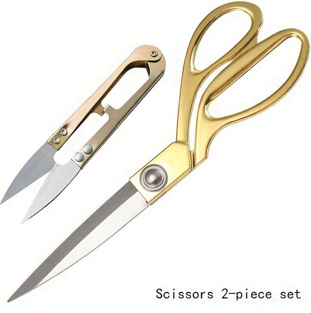 2er-Set Nähschere aus Edelstahl in Gold, 26,7 cm für Schneiderei und Stoffe - Bild 1