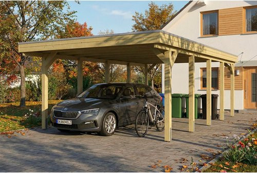 SKANHOLZ Carport Friesland aus Fichte mit EPDM-Dach in Grün, B: 402 cm, T: 708 cm - Bild 1