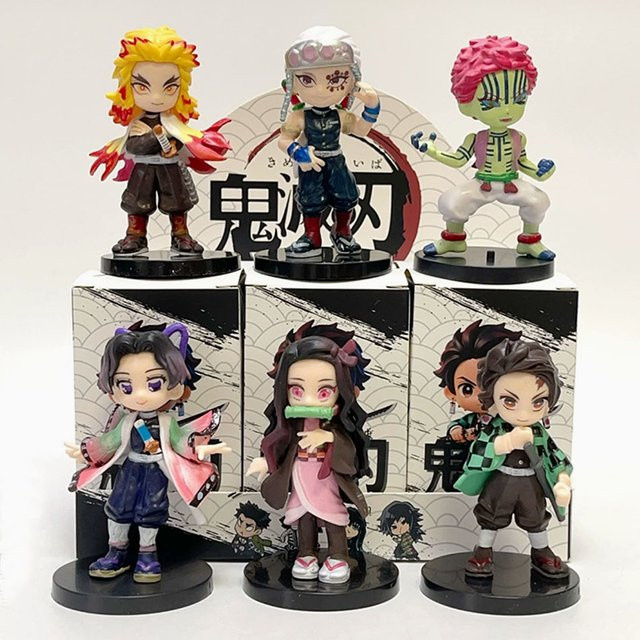 Bandai Demon Slayer Q-Version Sitzende Tanjiro Inosuke Zenitsu, Figur, Modell Puppe - Bild 1