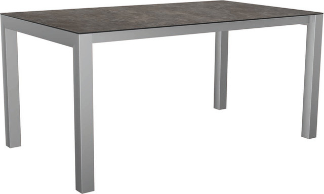 Stern Ausziehtisch Silverstar Stone in Grau mit Edelstahlgestell B/T: 90 x 160/210 cm - Bild 1