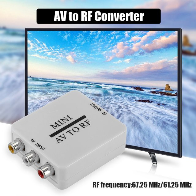 VODOOL AV-zu-RF-Videokonverter in Weiß, multifunktionaler HD-Videoadapter mit Unterstützung für RF 67,25/61,25 MHz Verstärker - Bild 1