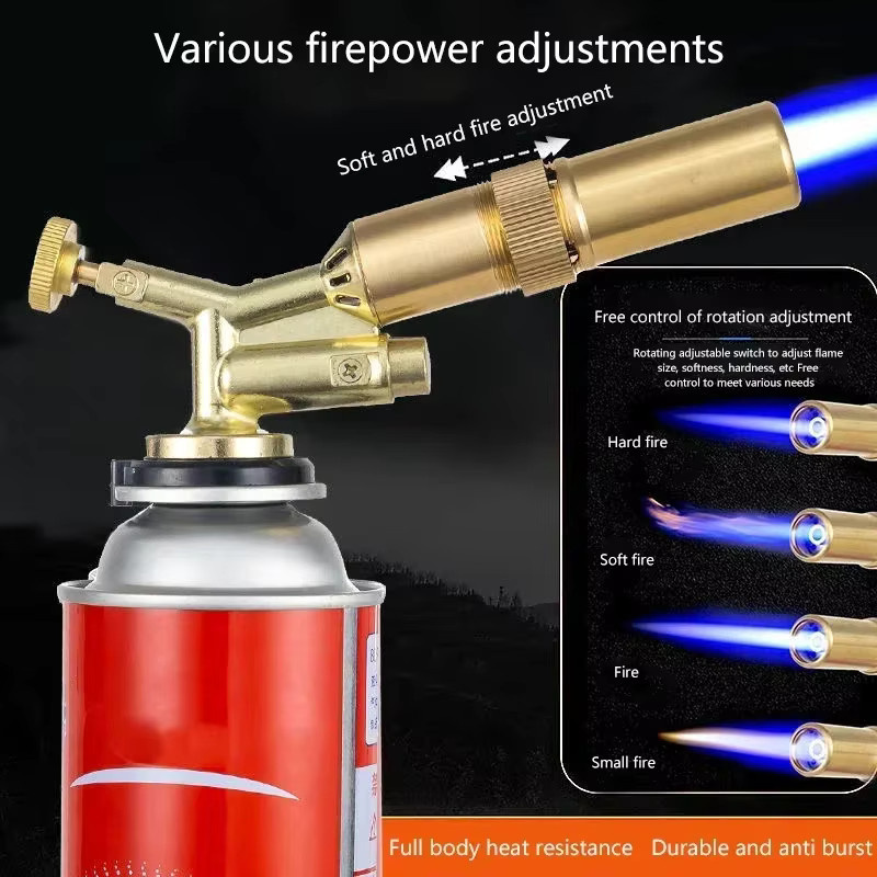Gasbrenner Flammenpistole aus Messing und Kupfer in Gold für Hochtemperatur-Schweißarbeiten und Hartlöten - Bild 2