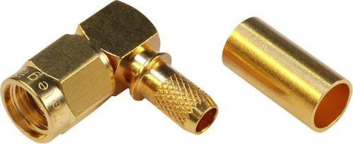 Telegärtner SMA-Reverse-Steckverbinder gewinkelt 50 Ohm Gold - Bild 1