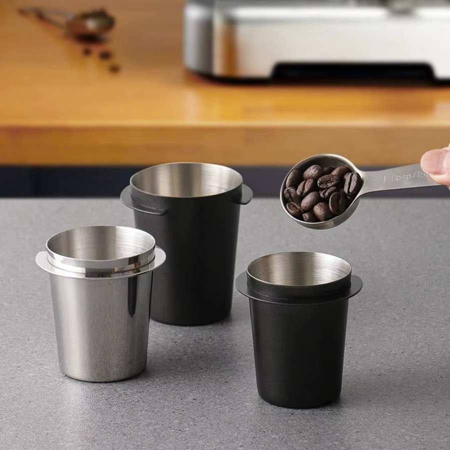 WUWANLI Kaffeepulver Dosierbecher aus 304 Edelstahl in Schwarz und Silber - Bild 2