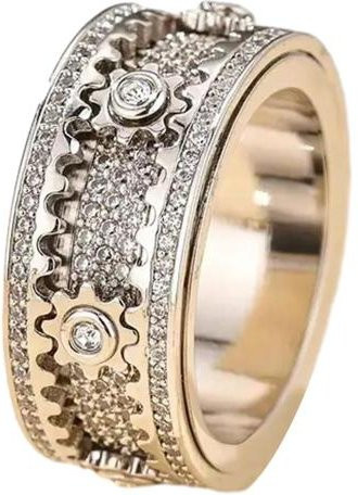 Fidget Ring Edelstahl, Silber, Zirkonia, US 12 - Bild 1