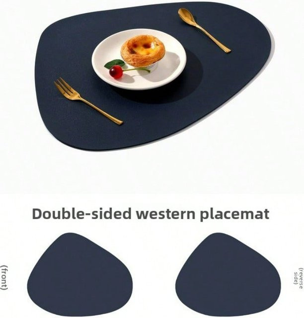 XYNN Platzset aus Kunstleder in Tropfenform, rutschfest, Blau - Bild 1