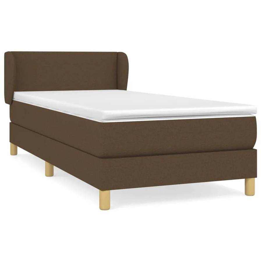 vidaXL Boxspringbett mit Matratze Hybrid Dunkelbraun B/T/H: 90 x 200 x 88 cm - Bild 2