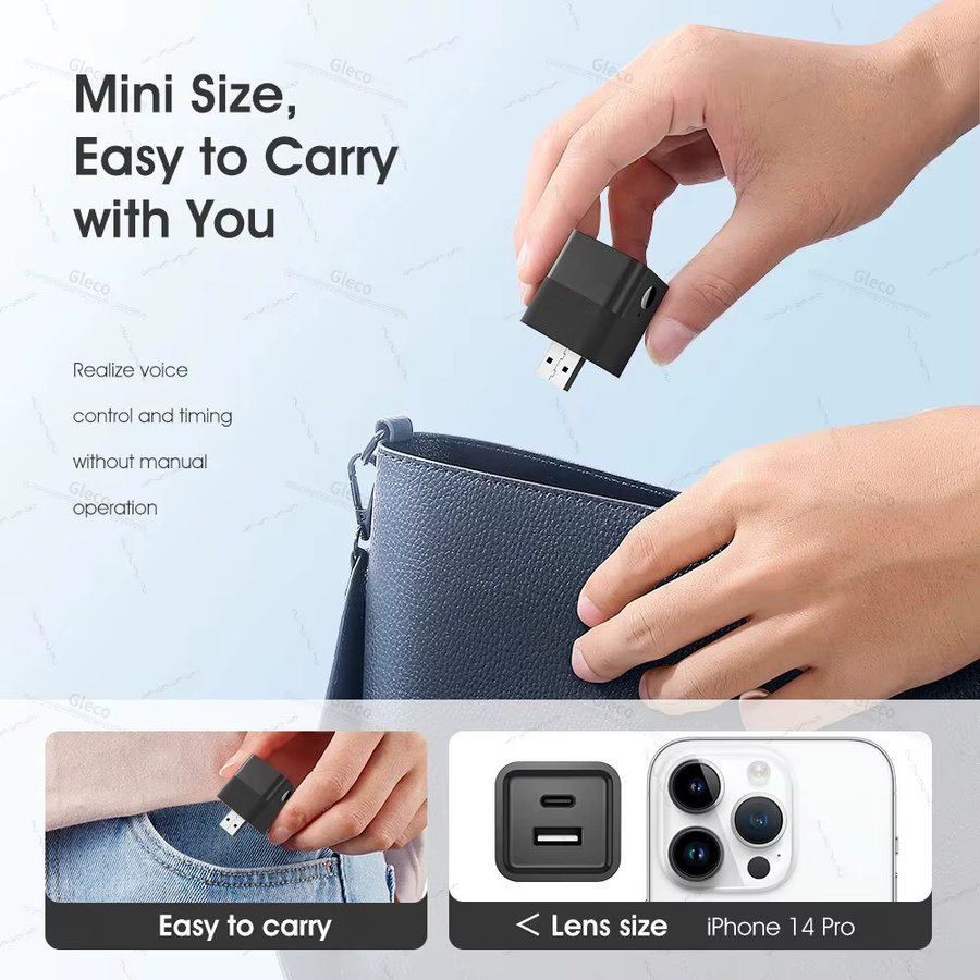 Gleco Zigbee Smart Home Adapter Schalter 2-Gang Micro USB und Typ-C in Weiß für Tuya Home Automation und Z2M - Bild 4