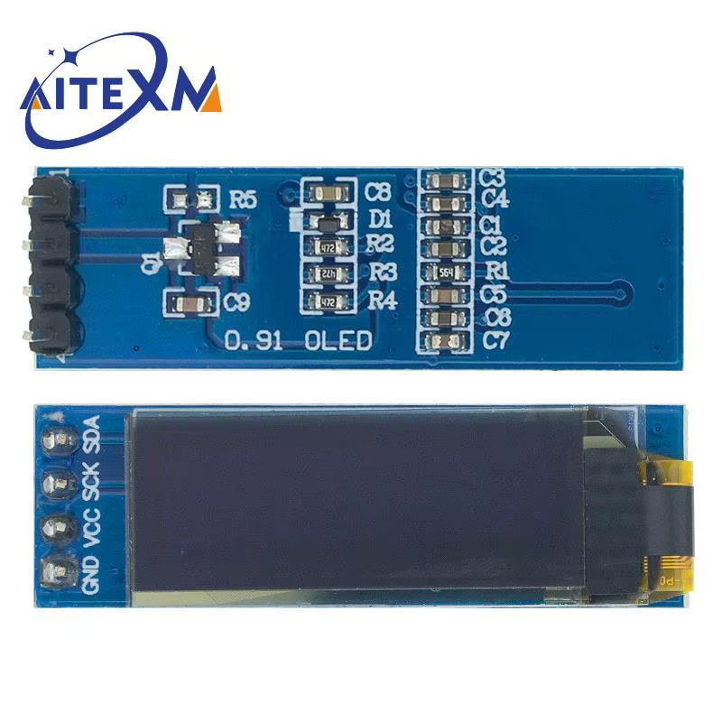 YANXD 0,91 Zoll OLED-LCD-Anzeigemodul mit IIC-Kommunikation in Weiß/Blau für Arduino 128x32 - Bild 2