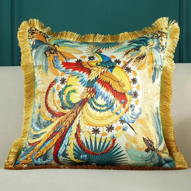 Yiran Furniture Luxus-Kissenbezug im amerikanischen Retro-Stil aus Schottenstoff, B/B: 45 x 45 cm - Bild 1