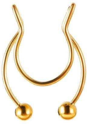 Allbestart Nasenring Messing, Zirkonia, Blume, Gold, Unisex - Bild 1