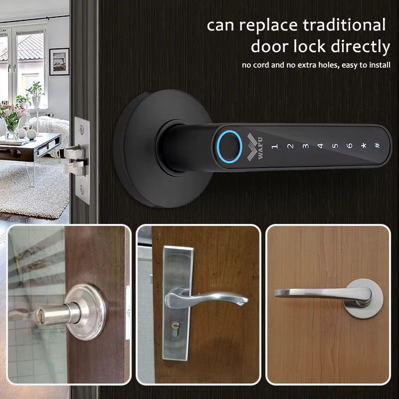 WAFU 016 Smart Lock mit Fingerabdruck, Passwort und Bluetooth via Tuya für Home und Hotel in Schwarz oder Silber - Bild 3