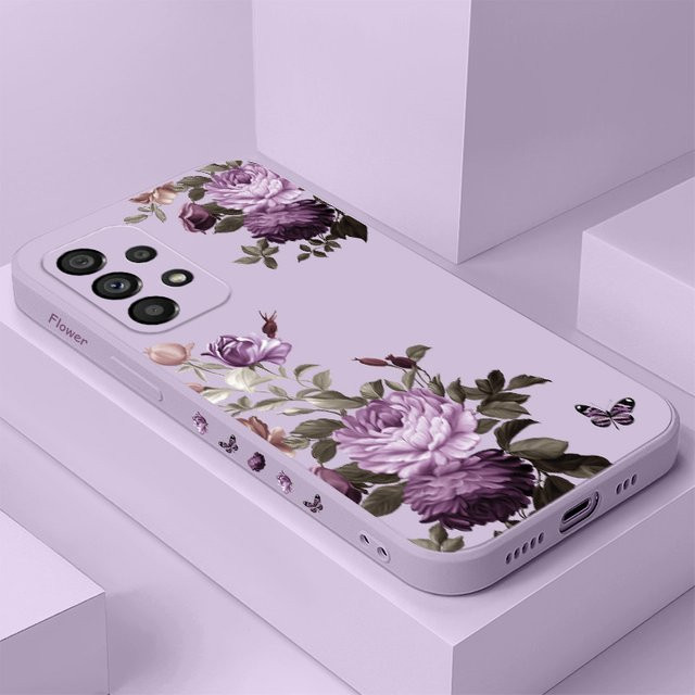 Handyhülle mit Pfingstrosen-Blüten Design für Samsung Galaxy A73 A53 A33 A23 A13 A03 A72 A52 A52S A32 A22 A12 A02 A02S A71 A51 A31 A21S 4G 5G in Grün - Bild 1