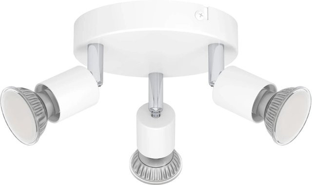 Eglo Stecci-E 3-flammiger Wand- und Deckenspot in Weiß mit verstellbaren LED-Strahlern, Durchmesser: 14 cm, Höhe: 7,5 cm - Bild 1