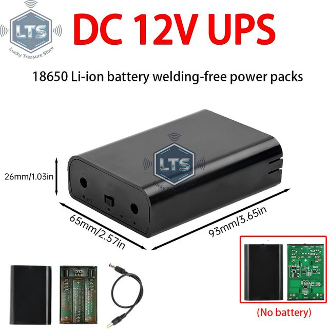 DIY Powerbank-Gehäuse für 3x 18650 Akkus mit DC 12V Ausgang in Schwarz für Router, Handy, Tablet, Modem und CCTV-Kamera - Bild 1