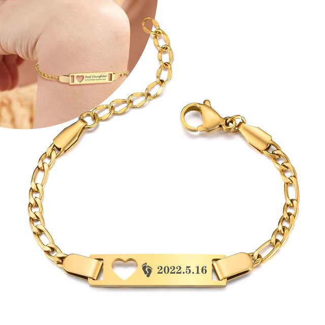 AIMH Kinderarmband Edelstahl, Gold, Herz, Jungen und Mädchen - Bild 1