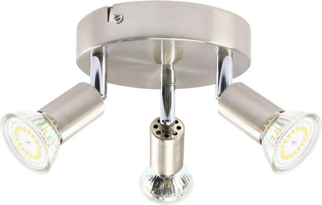 ZMH LED Deckenstrahler 3-flammig aus Edelstahl in Silber und Grau, schwenkbar 330 Grad, GU10, Industrial Design ohne Leuchtmittel - Bild 1